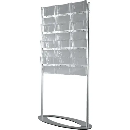 Brosjyrestativ Elipse,12xA4,Alu/Akryl, Enkeltsidig