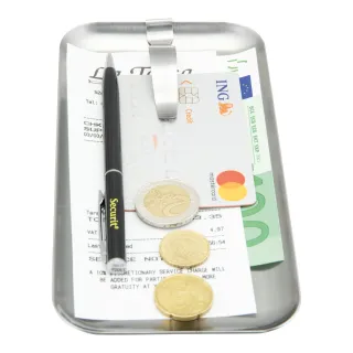 Regningsmappe med klips, 28,5 x 9 cm, Metall