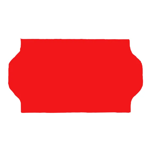 Fluoretikett 22x12 - Rød Permanent