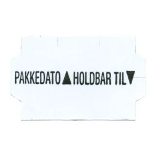 Etikett 26x16 - Hvit Permanent (Pakkedato/Holdbar til)