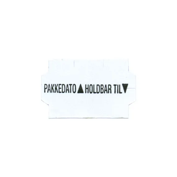 Etikett 26x16 - Hvit Permanent (Pakkedato/Holdbar til)