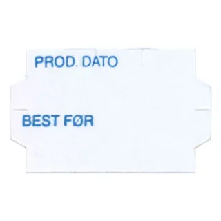 Etikett 26x16 - Hvit Permanent (Prod.dato/Best før)