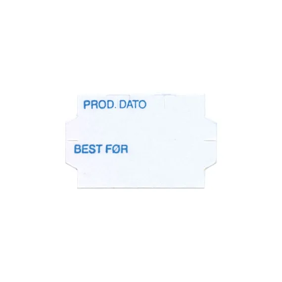 Etikett 26x16 - Hvit Permanent (Prod.dato/Best før)