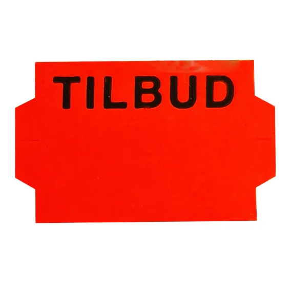 Fluoretikett 26x16 - Rød Permanent (TILBUD oppe)