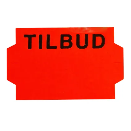 Fluoretikett 26x16 - Rød Permanent (TILBUD oppe)