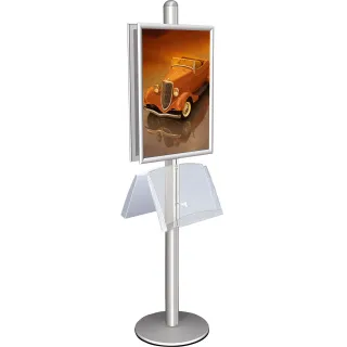 Brosjyrestativ Multistand 2,dbls.50x70+4xA4 akr.hylle