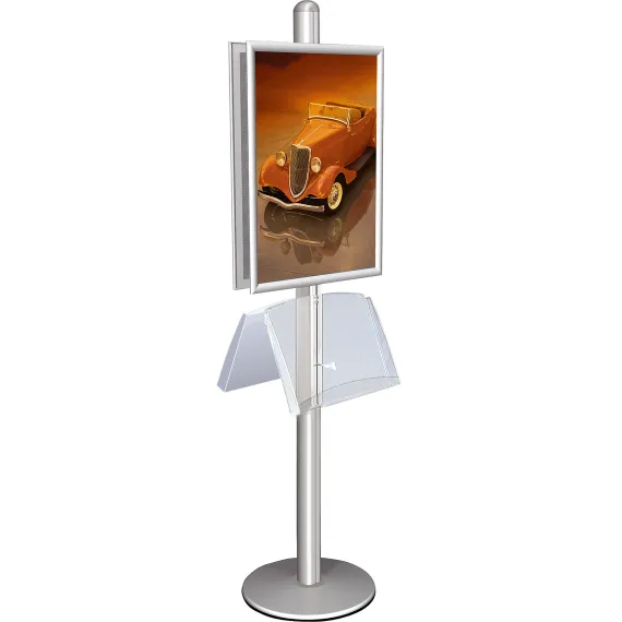 Brosjyrestativ Multistand 2,dbls.70x100+4xA4 akr.hylle