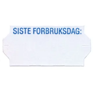 Etikett 26x12 - Hvit Permanent (Siste forbruksdag)