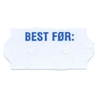 Etikett 26x12 - Hvit Permanent (Best før)