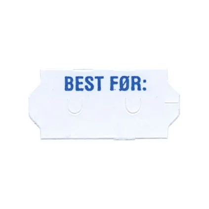 Etikett 26x12 - Hvit Permanent (Best før)