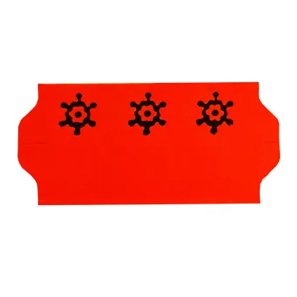 Fluoretikett 26x12 - Rød Fryselim (***)