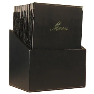 Menymappe Classic A4,Sort,20 stk i oppbevaringsboks