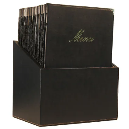 Menymappe Classic A4,Sort,20 stk i oppbevaringsboks