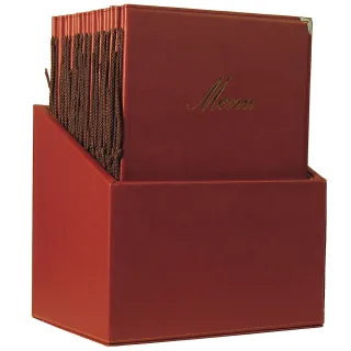 Menymappe Classic A4,Vinrød,20 stk i oppbevaringsboks