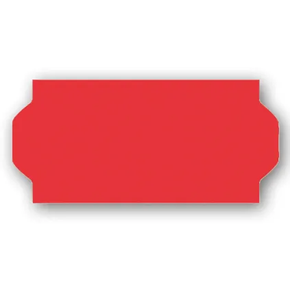 Fluoretikett 26x12 - Rød Permanent