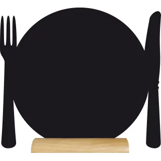 Blackboard Silhuett Tallerken,Bord,m/hvit tusj