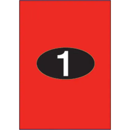 Etiketter KLI 210x297 (1x1) RØD fluor