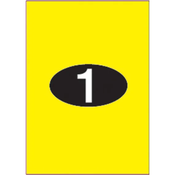 Etiketter KLI 210x297 (1x1) GUL fluor