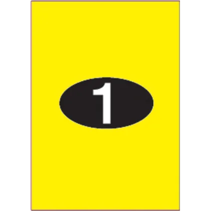 Etiketter KLI 210x297 (1x1) GUL fluor