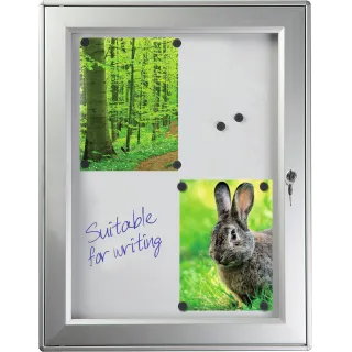 Infoskap m/lås Whiteboard magnetisk 59x108cm