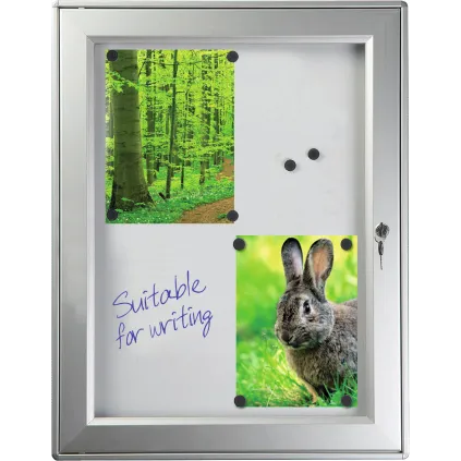 Infoskap m/lås Whiteboard magnetisk 59x108cm