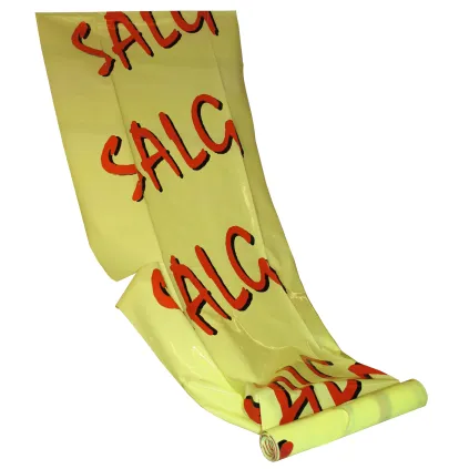 Salgsstreamer plast 50cm x 35m,perforert 50x70cm