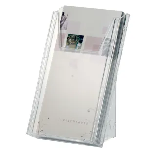 Brosjyrestativ Combi 1xA4,Bord/vegg,Startkit,Stående,Transparent