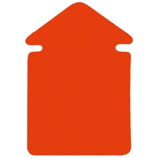 Plakatkartong "Pil" 2-sidig,13x9cm,Rød fluor