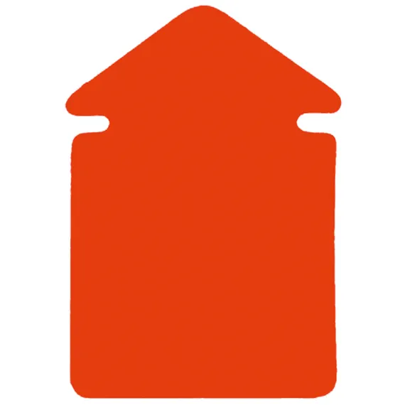 Plakatkartong "Pil" 2-sidig,13x9cm,Rød fluor