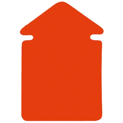 Plakatkartong "Pil" 2-sidig,13x9cm,Rød fluor