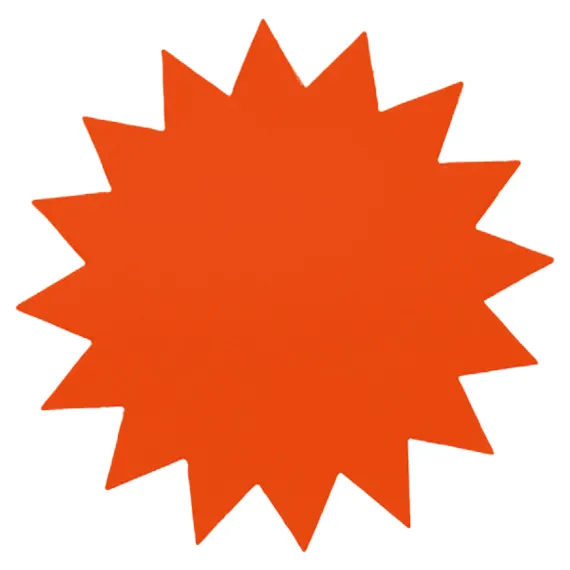 Plakatkartong "Stjerne" 2-sidig 18cm,Rød fluor