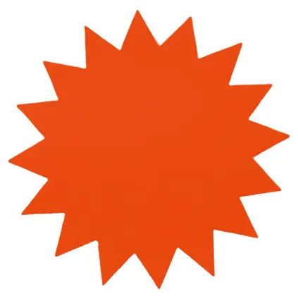 Plakatkartong "Stjerne" 2-sidig 18cm,Rød fluor