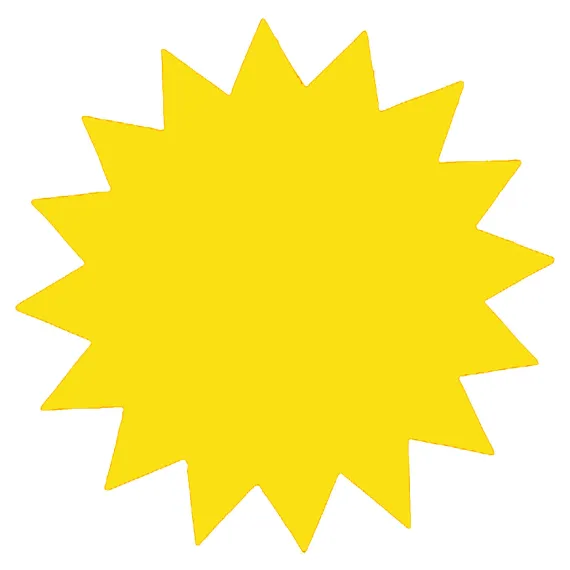 Plakatkartong "Stjerne" 2-sidig 18cm,Gul fluor