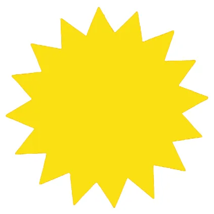 Plakatkartong "Stjerne" 2-sidig 18cm,Gul fluor