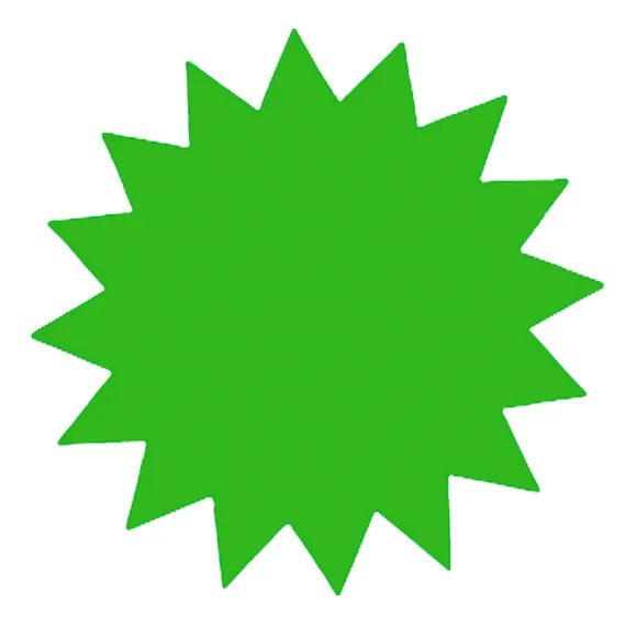 Plakatkartong "Stjerne" 2-sidig 18cm,Grønn fluor