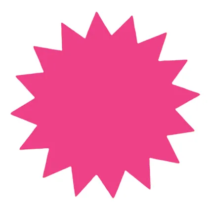 Plakatkartong "Stjerne" 2-sidig 18cm,Cerise fluor