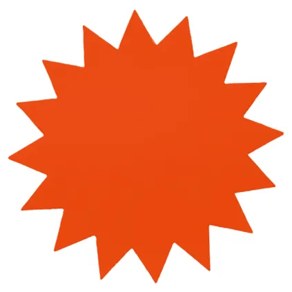 Plakatkartong "Stjerne" 2-sidig 35cm,Rød fluor