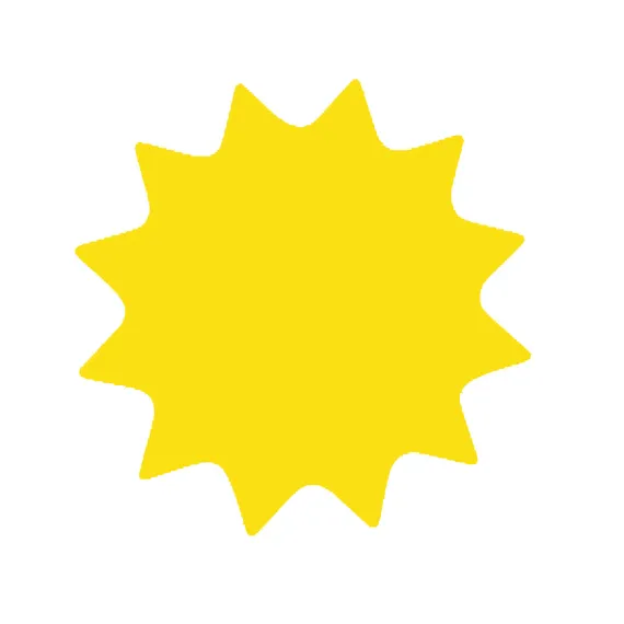 Plakatkartong "Stjerne" 2-sidig 35cm,Gul fluor