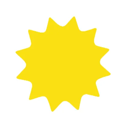 Plakatkartong "Stjerne" 2-sidig 35cm,Gul fluor