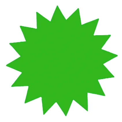 Plakatkartong "Stjerne" 2-sidig 35cm,Grønn fluor