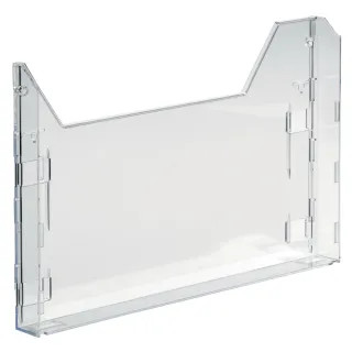 Brosjyrestativ Combi 1xA4,Bord/vegg,Påbygging,Liggende,Transparent