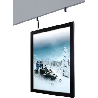 Lyskasse LedOut,Snap 70x100,D29mm,inne/ute,dbl.sidig,Sort,LED