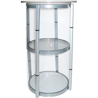 Demobord Ø55x102cm,Transparent,inkl.koffert