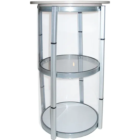 Demobord Ø55x102cm,Transparent,inkl.koffert