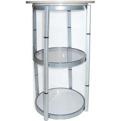 Demobord Ø55x102cm,Transparent,inkl.koffert