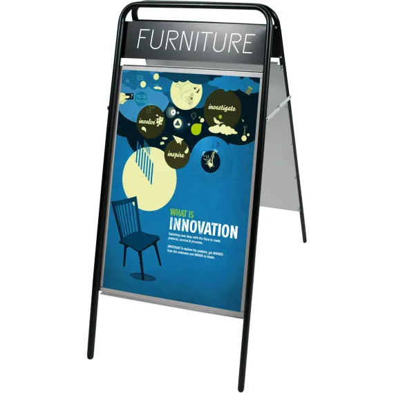 Plakatstativ Basic 50x70 Sort m/logoplate