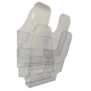 Brosjyrestativ Plus 2xA5,Vegg,Påbyggbar,Stående,Transparent