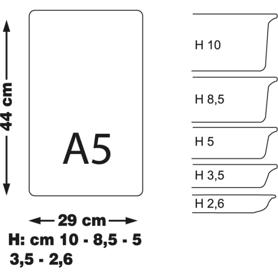 Plastfat A5 44x29cm-H8,5cm,Hvit