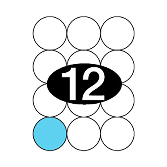 Etiketter KLI Ø60mm (3x4)