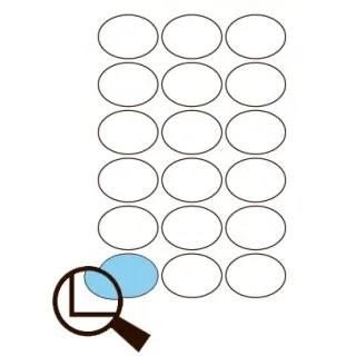 Etiketter KLI Oval 57x44mm (3x6)